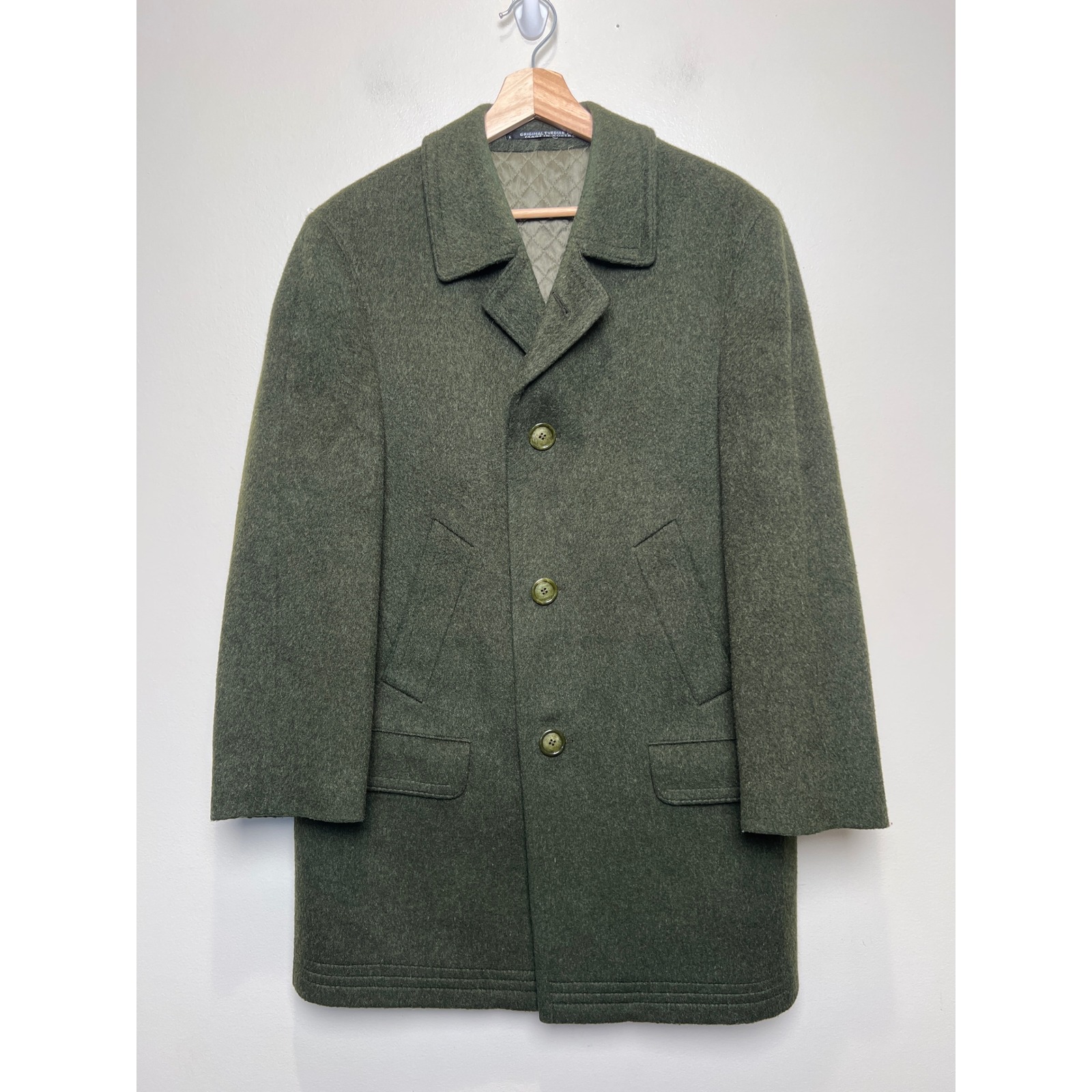 Steinbock Original Himalaya Loden Green Wool Coat Mens 44 Made In Austria Tyrol